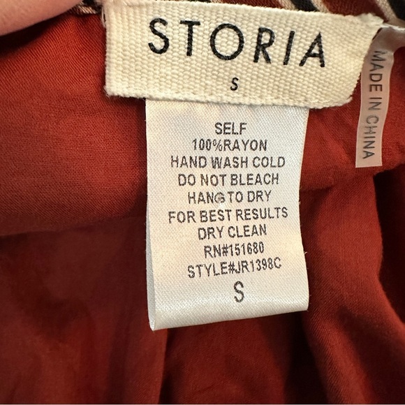 STORIA Striped Ruffle Sleeve Tie-Front Romper Size S - Picture 16 of 16